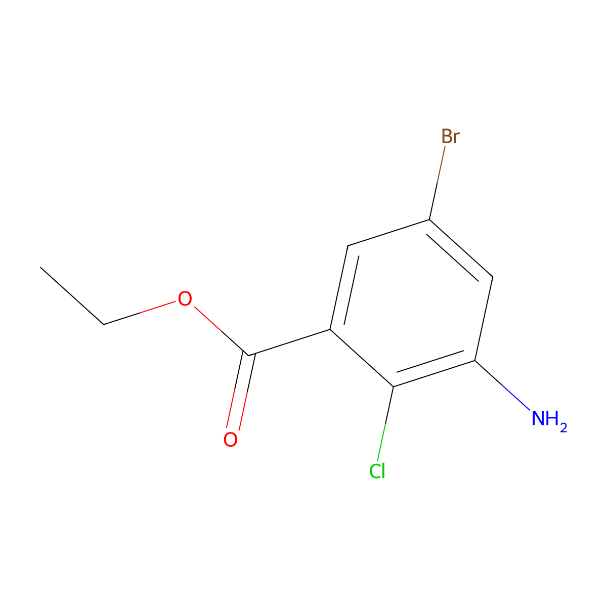 Ethyl 3-amino-5-bromo-2-chlorobenzoate molecular structure, CAS 1340383-52-9
