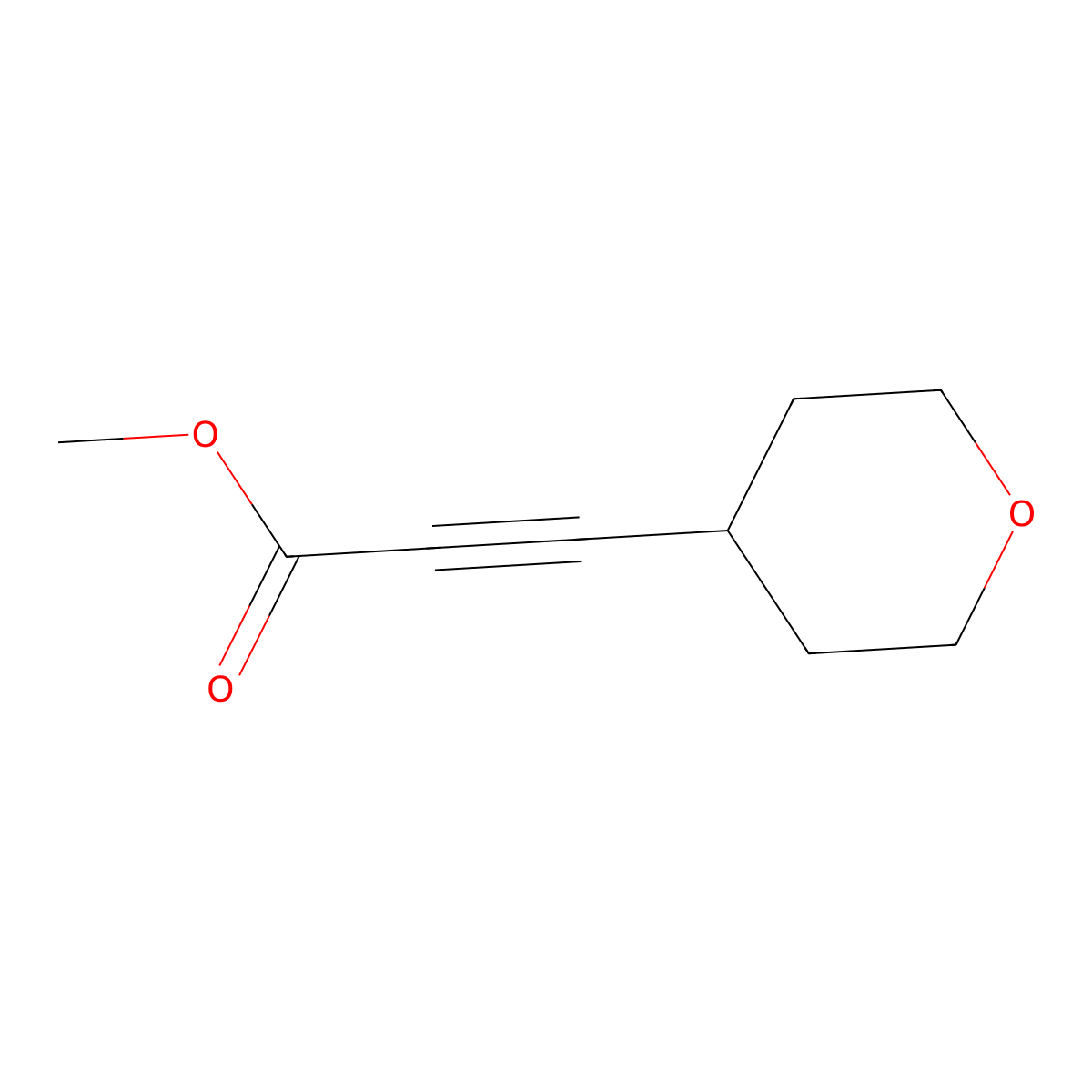 Methyl 3-(oxan-4-yl)prop-2-ynoate molecular structure, CAS 1340386-25-5