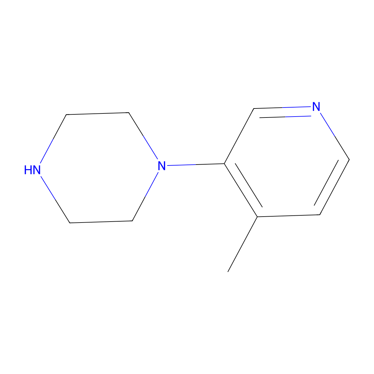 1-(4-Methylpyridin-3-yl)piperazine molecular structure, CAS 1340387-26-9