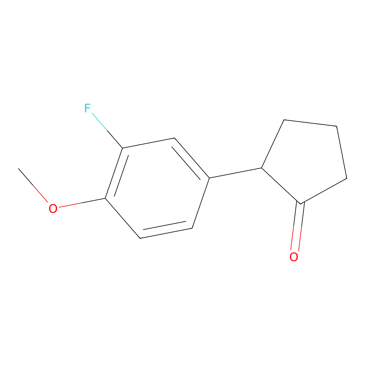 2-(3-Fluoro-4-methoxyphenyl)cyclopentan-1-one molecular structure, CAS 1340389-96-9