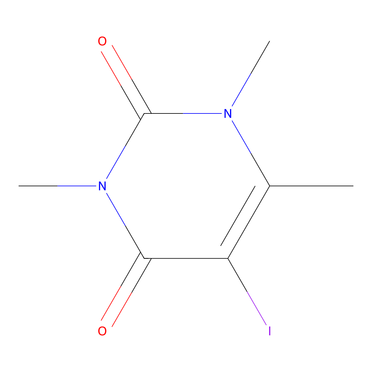 5-Iodo-1,3,6-trimethylpyrimidine-2,4(1H,3H)-dione molecular structure, CAS 134039-54-6
