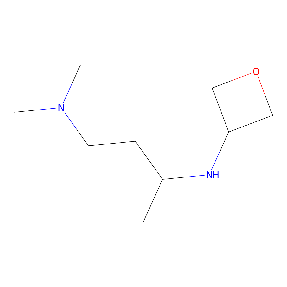 N-[4-(dimethylamino)butan-2-yl]oxetan-3-amine molecular structure, CAS 1340390-43-3