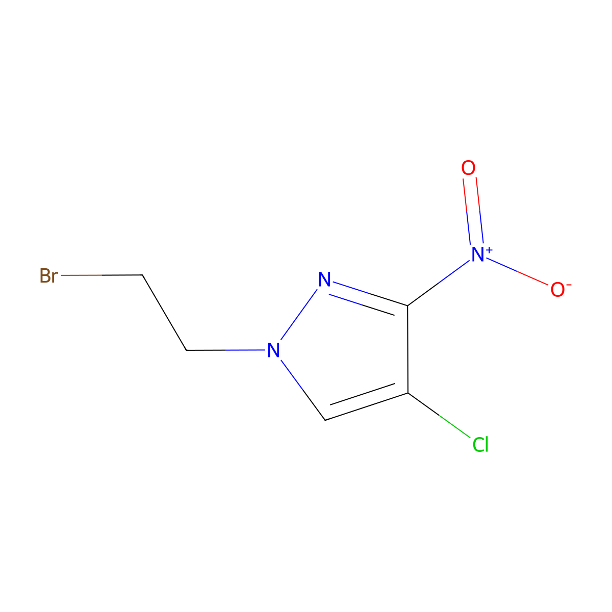 1-(2-bromoethyl)-4-chloro-3-nitro-1H-pyrazole molecular structure, CAS 1340390-69-3