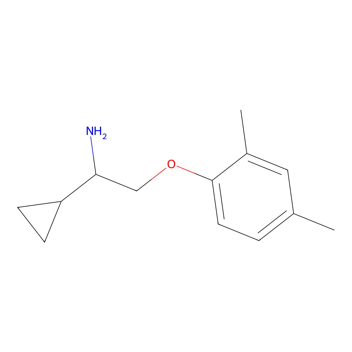 [1-Cyclopropyl-2-(2,4-dimethylphenoxy)ethyl]amine molecular structure, CAS 1340391-41-4
