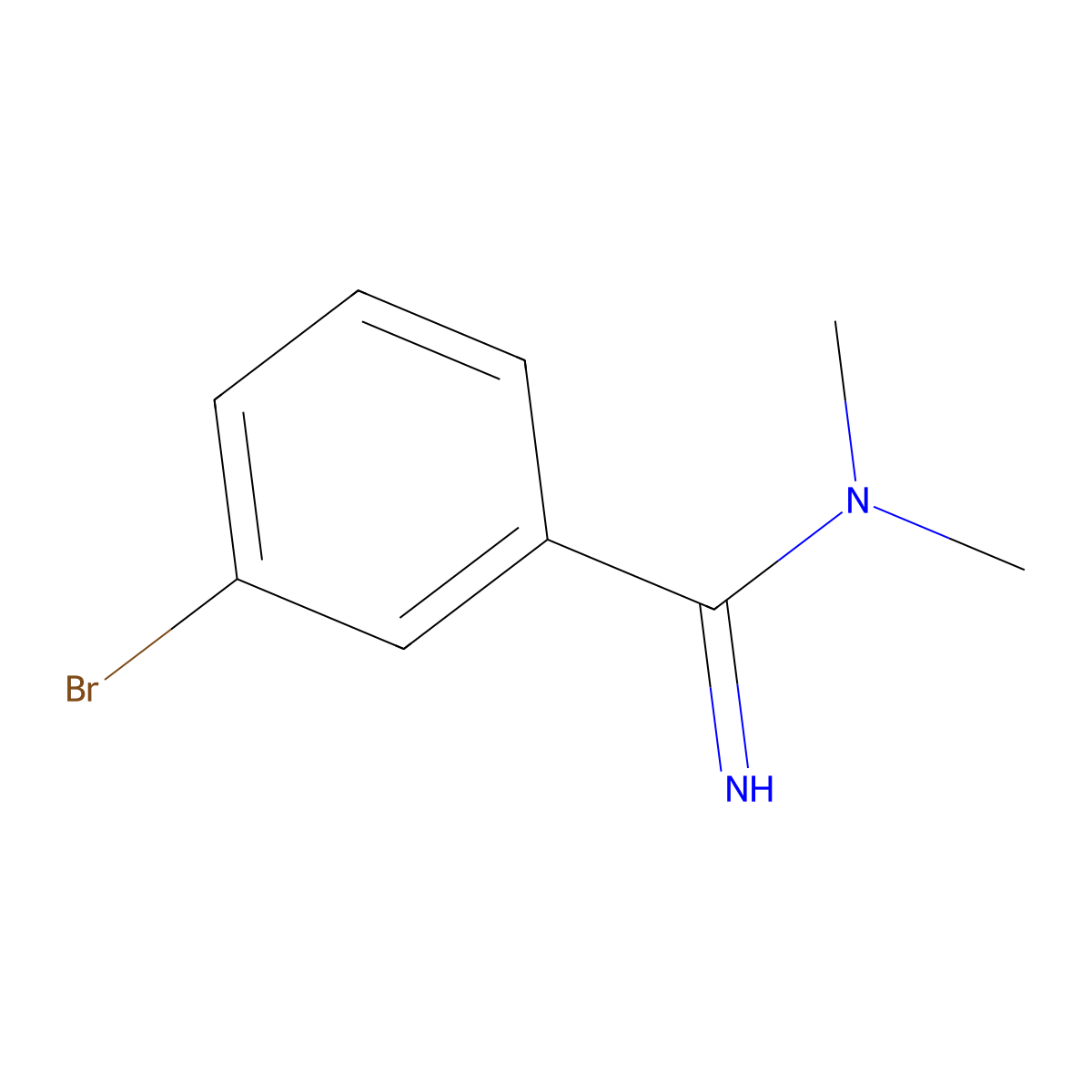 3-Bromo-N,N-dimethylbenzimidamide molecular structure, CAS 1340393-25-0