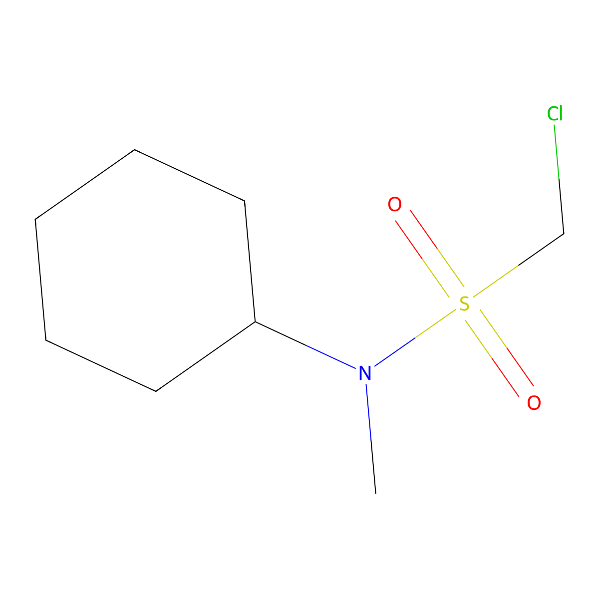 1-chloro-N-cyclohexyl-N-methylmethanesulfonamide molecular structure, CAS 1340393-67-0
