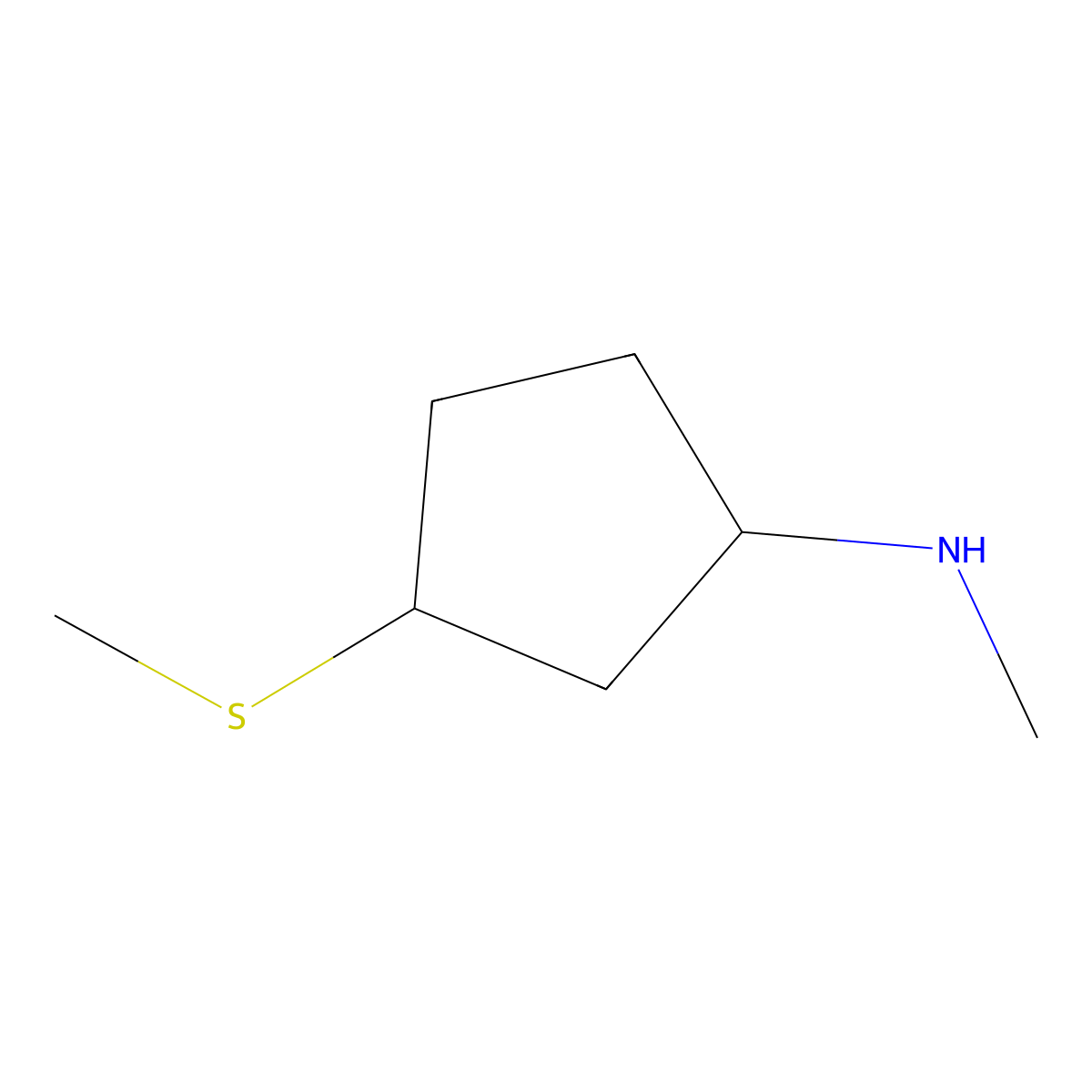 N-methyl-3-(methylsulfanyl)cyclopentan-1-amine molecular structure, CAS 1340395-09-6
