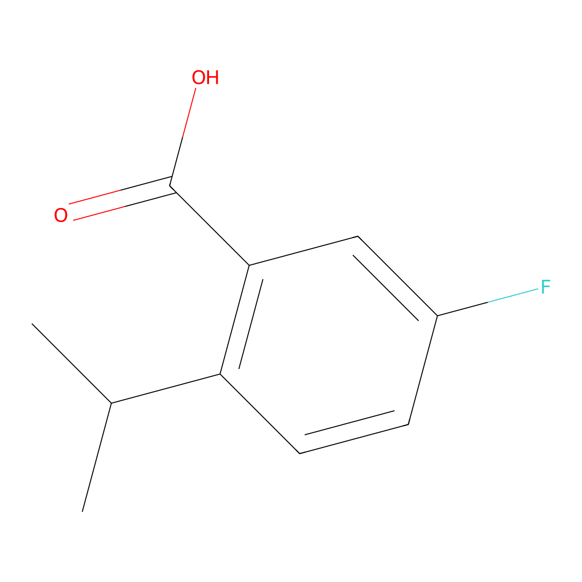 5-Fluoro-2-(propan-2-yl)benzoic acid molecular structure, CAS 1340397-50-3