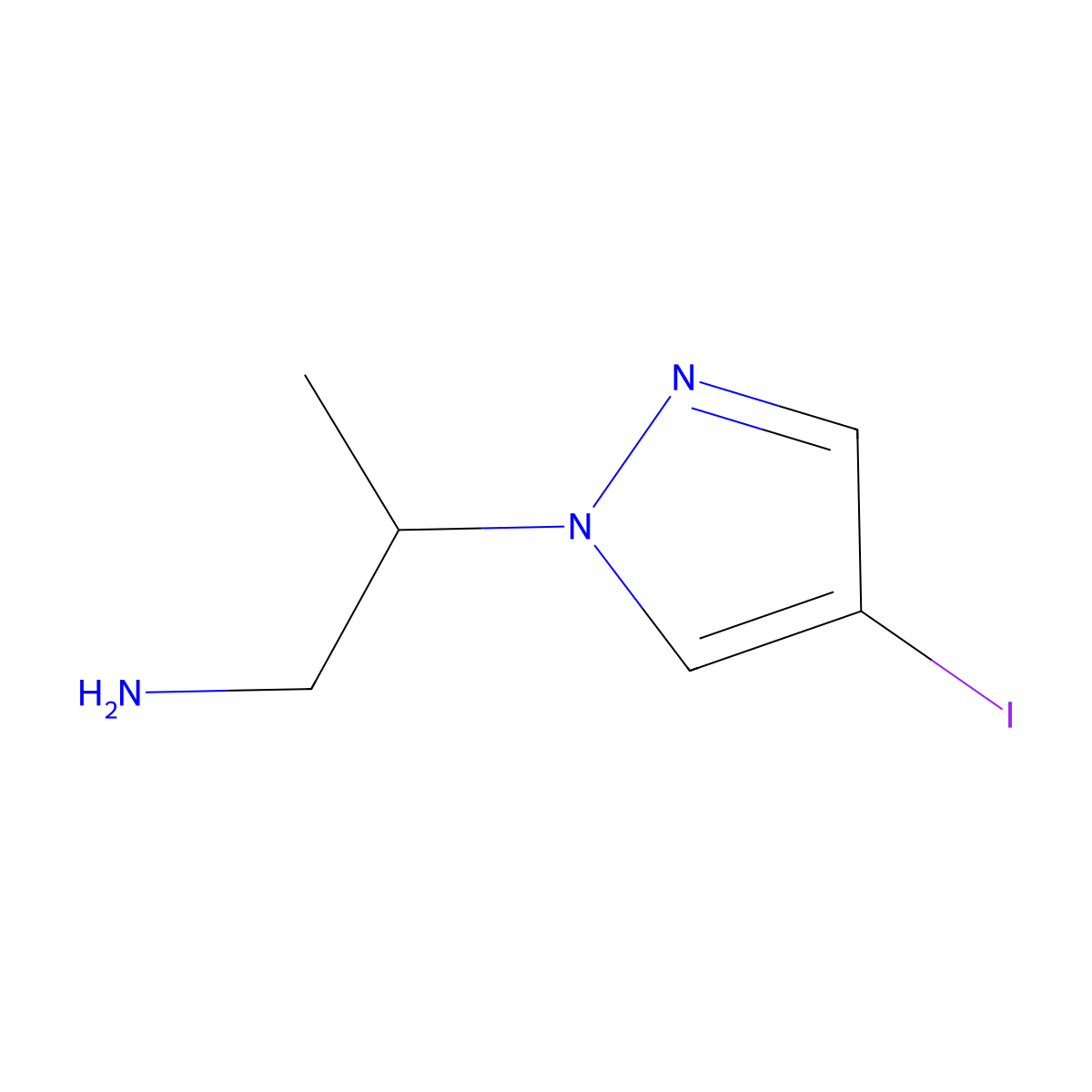 2-(4-iodo-1H-pyrazol-1-yl)propan-1-amine molecular structure, CAS 1340398-83-5