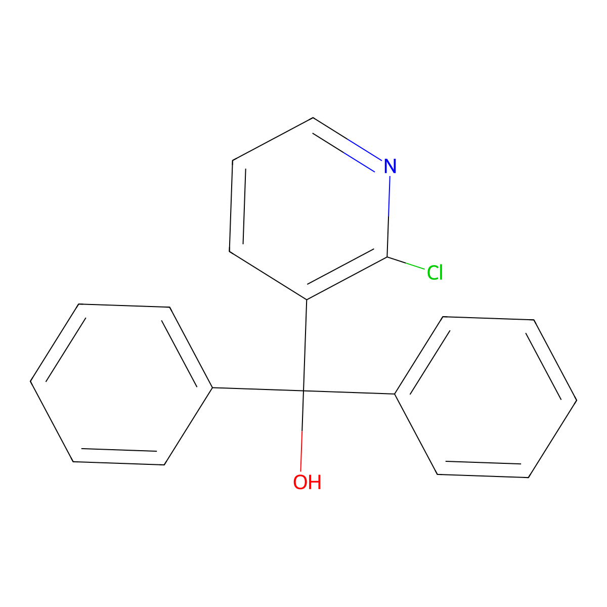 2-Chloro-alpha,alpha-diphenyl-3-pyridinemethanol molecular structure, CAS 134040-01-0