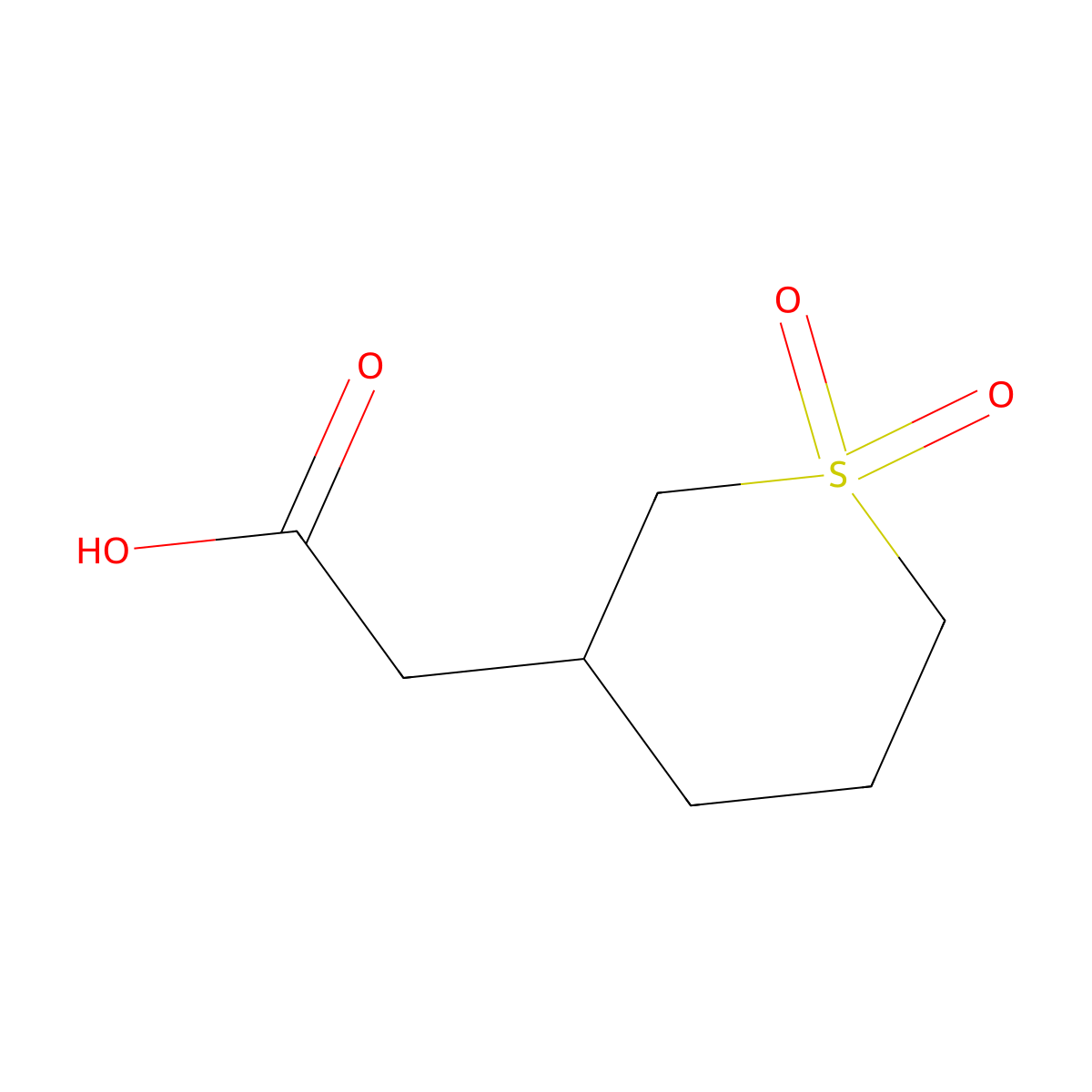 2-(1,1-Dioxo-1lambda6-thian-3-yl)acetic acid molecular structure, CAS 1340400-77-2
