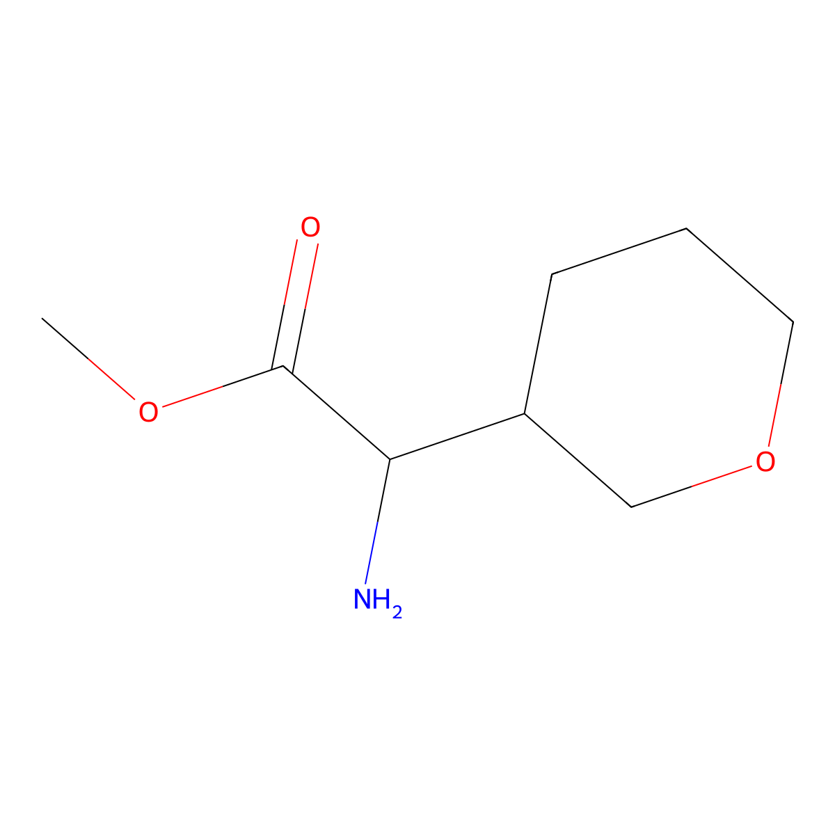 Methyl 2-amino-2-(oxan-3-yl)acetate molecular structure, CAS 1340400-83-0