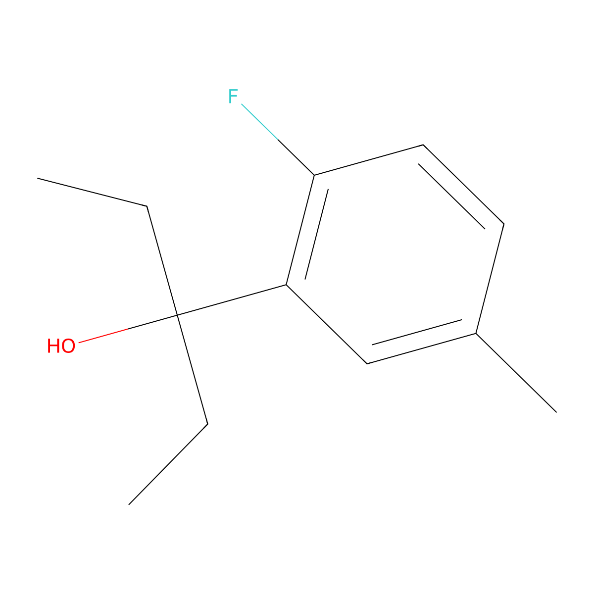 3-(2-Fluoro-5-methylphenyl)pentan-3-ol molecular structure, CAS 1340401-49-1