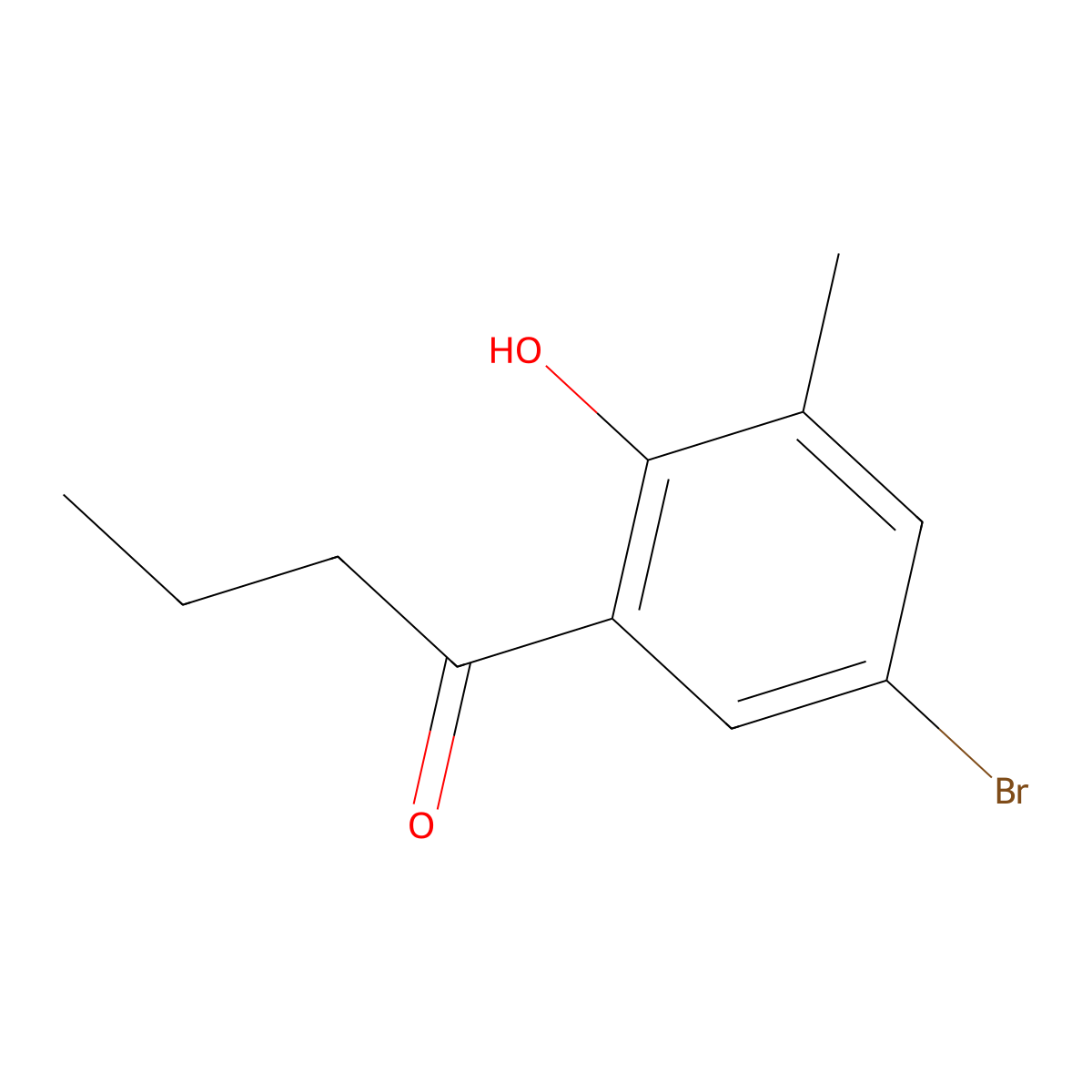 1-(5-Bromo-2-hydroxy-3-methylphenyl)butan-1-one molecular structure, CAS 1340402-90-5