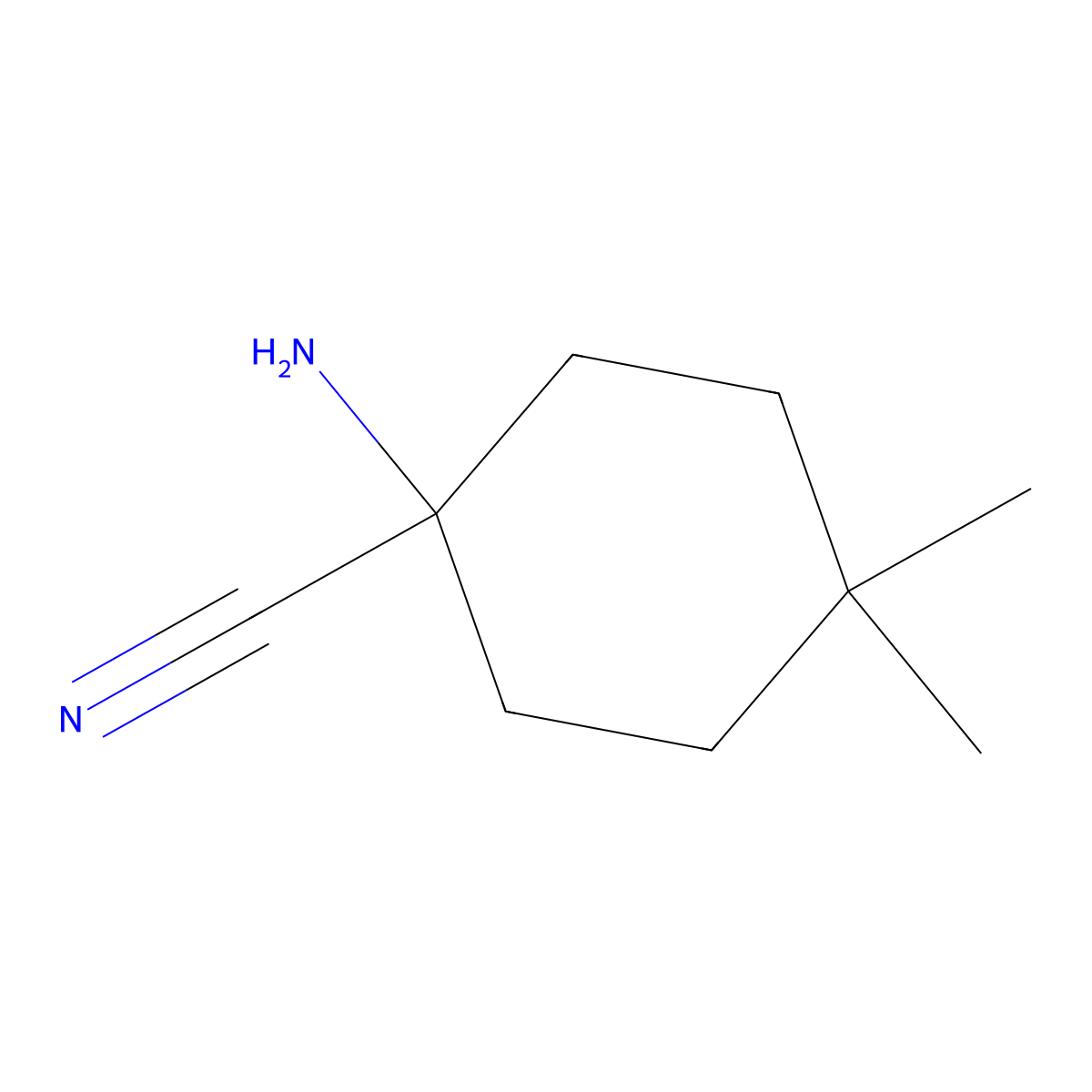 1-Amino-4,4-dimethylcyclohexane-1-carbonitrile molecular structure, CAS 1340409-29-1