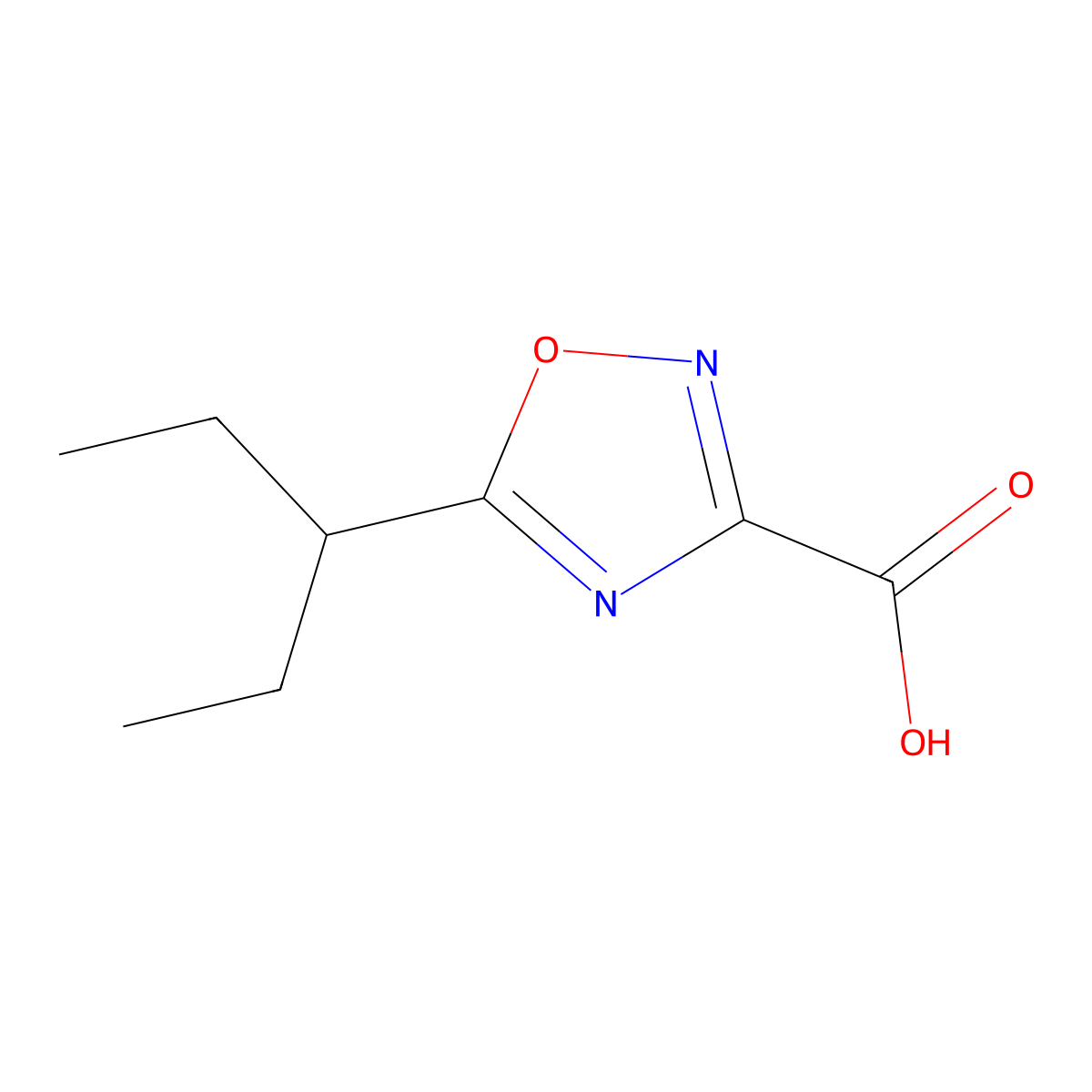 5-(Pentan-3-yl)-1,2,4-oxadiazole-3-carboxylic acid molecular structure, CAS 1340410-93-6