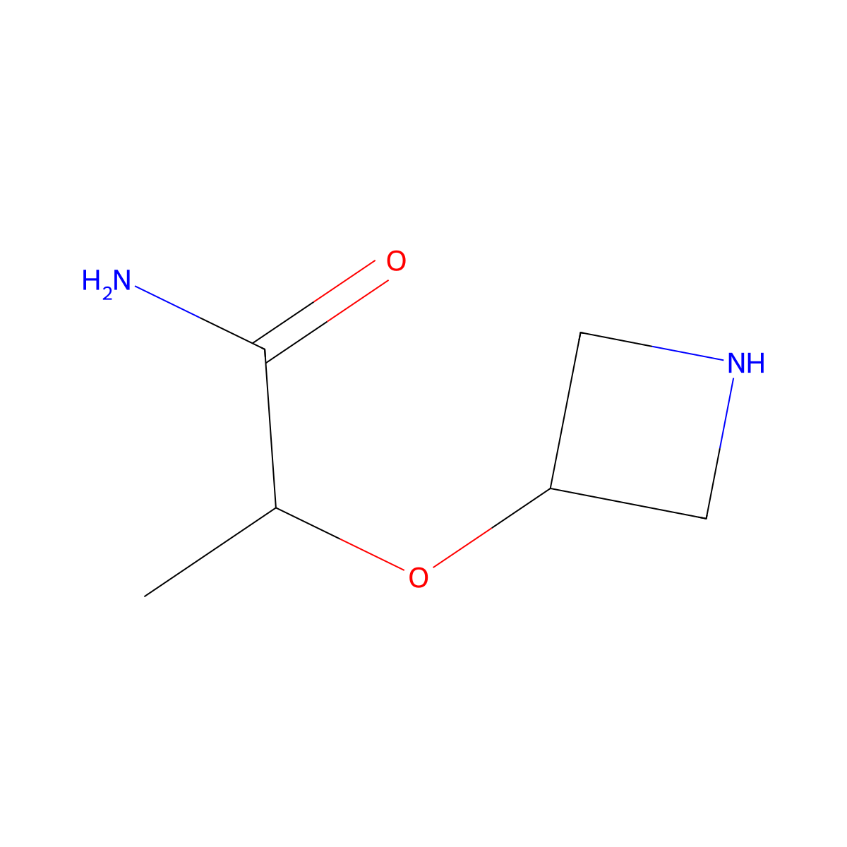 2-(Azetidin-3-yloxy)propanamide molecular structure, CAS 1340411-35-9