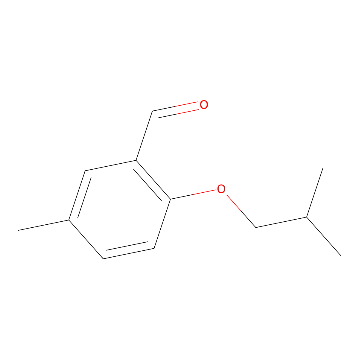 2-Isobutoxy-5-methylbenzaldehyde molecular structure, CAS 1340411-54-2