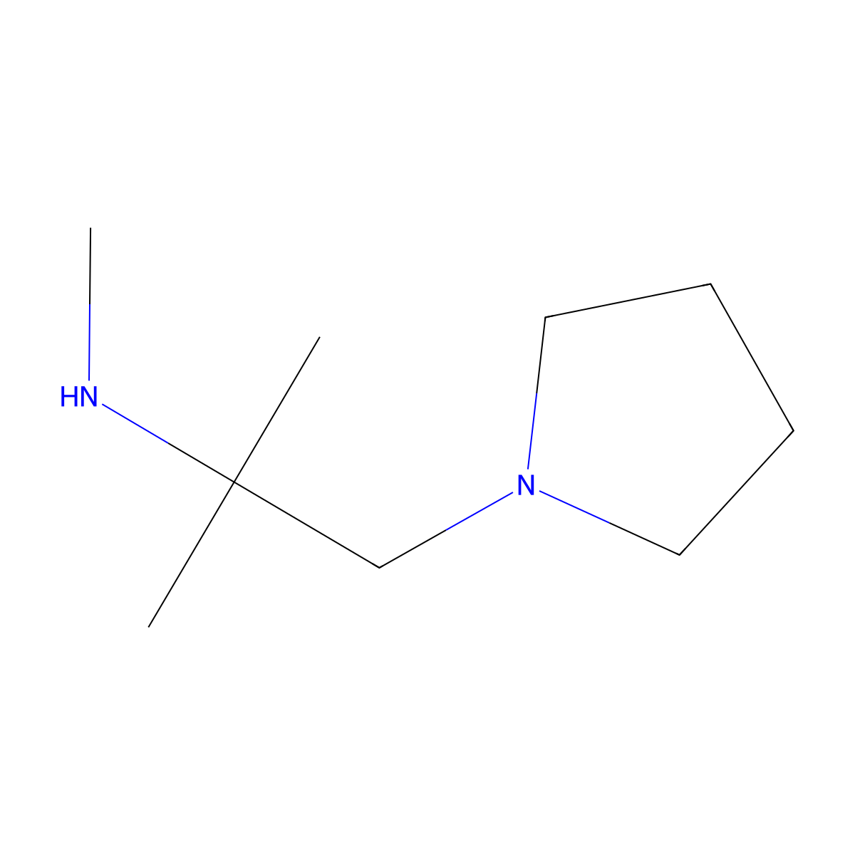 Methyl[2-methyl-1-(pyrrolidin-1-yl)propan-2-yl]amine molecular structure, CAS 1340411-99-5