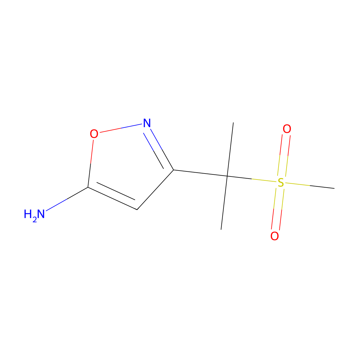 3-(2-Methanesulfonylpropan-2-yl)-1,2-oxazol-5-amine molecular structure, CAS 1340412-99-8