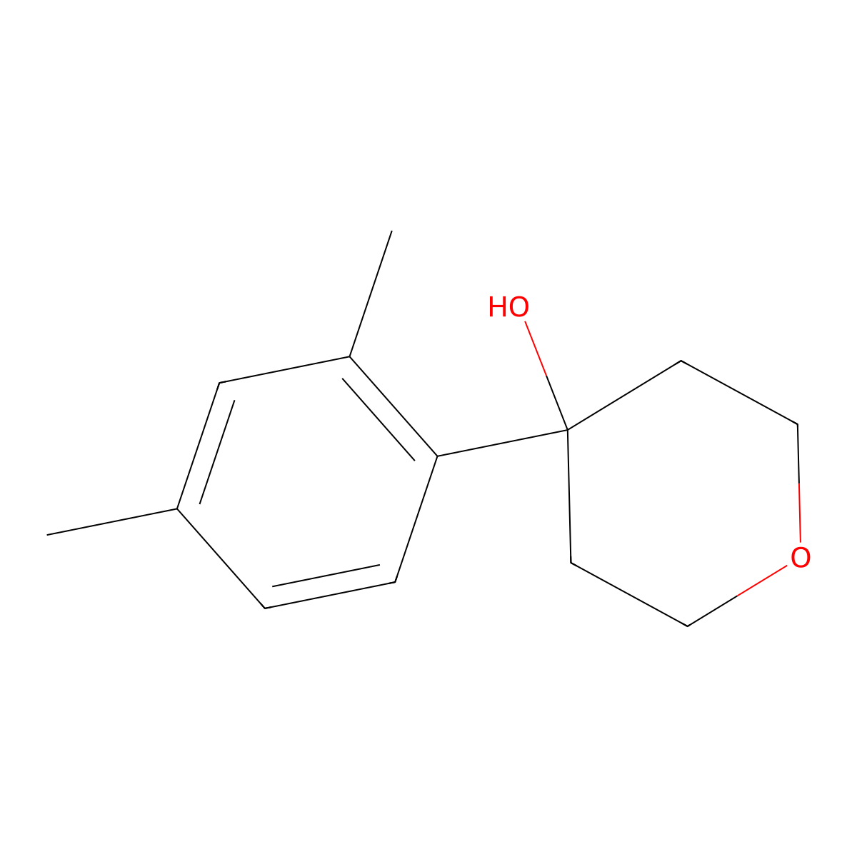 4-(2,4-Dimethylphenyl)oxan-4-ol molecular structure, CAS 1340413-67-3
