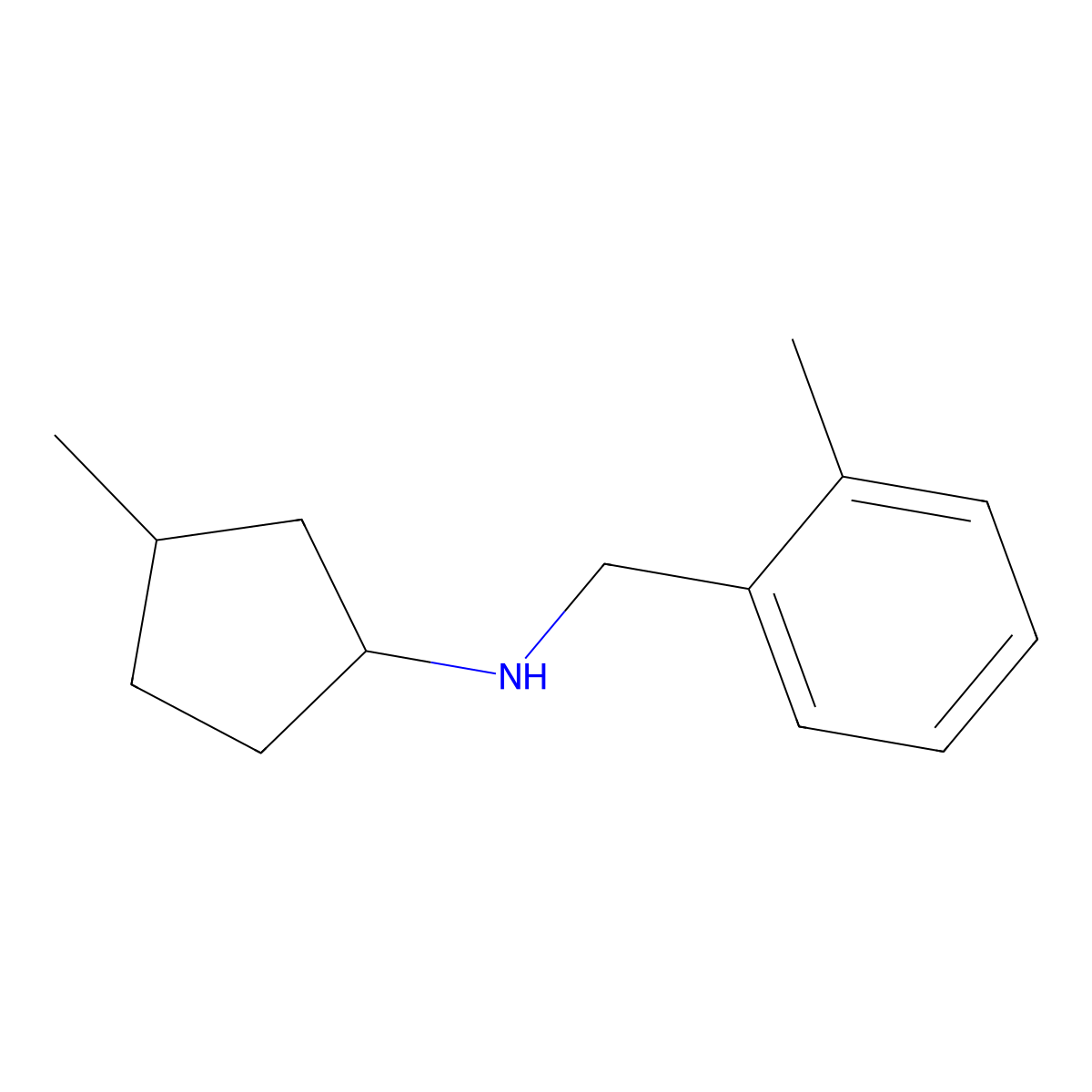 3-methyl-N-[(2-methylphenyl)methyl]cyclopentan-1-amine molecular structure, CAS 1340413-68-4