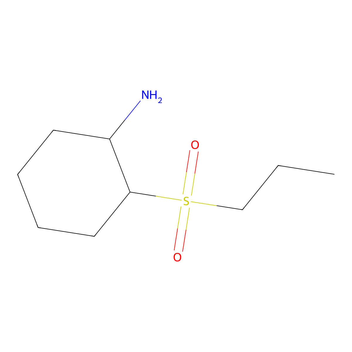 2-(Propane-1-sulfonyl)cyclohexan-1-amine molecular structure, CAS 1340413-80-0