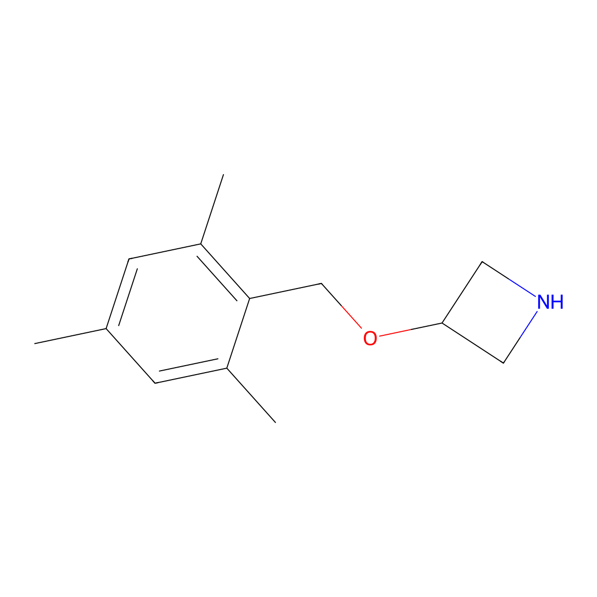 3-((2,4,6-Trimethylbenzyl)oxy)azetidine molecular structure, CAS 1340415-81-7