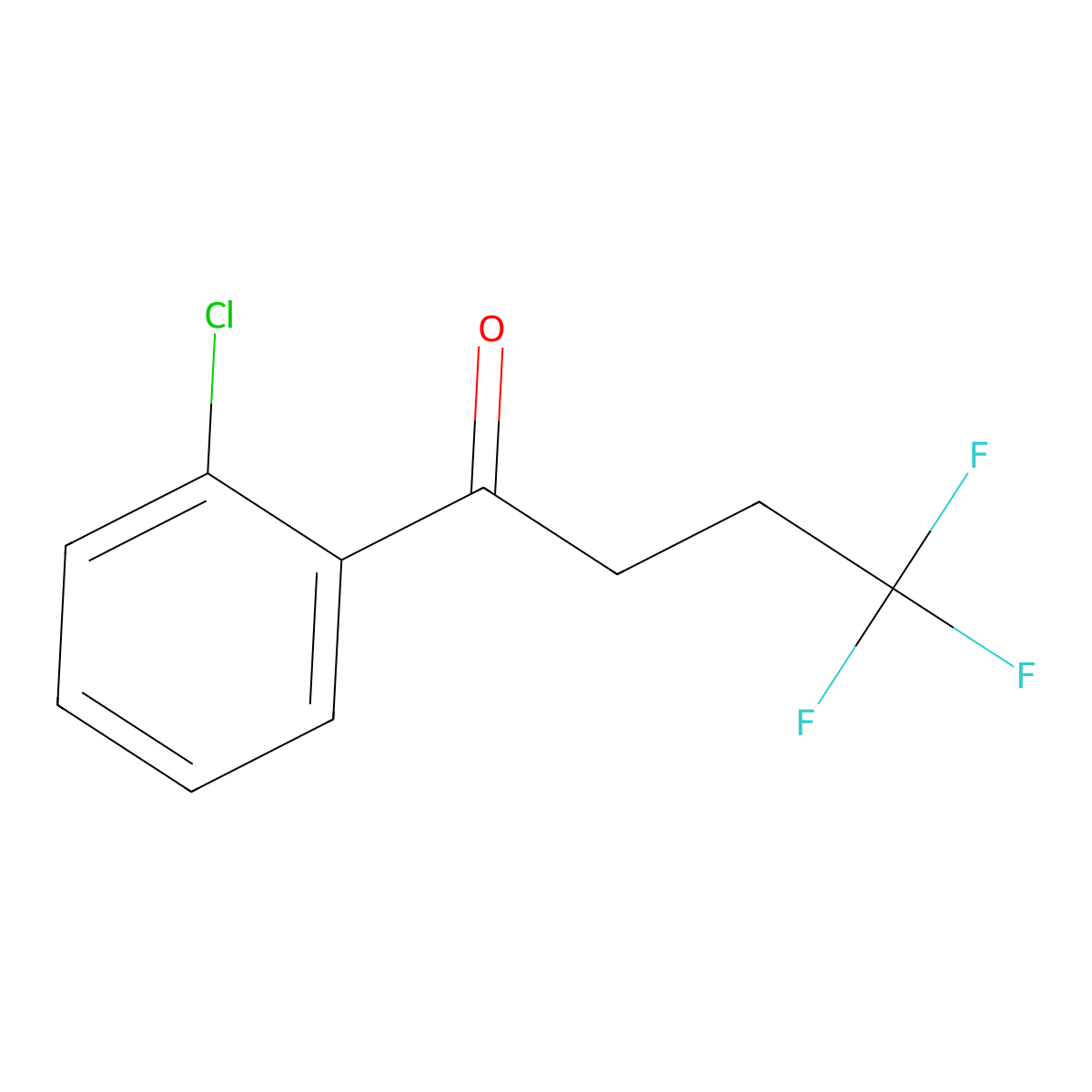 1-(2-Chlorophenyl)-4,4,4-trifluorobutan-1-one molecular structure, CAS 1340416-25-2