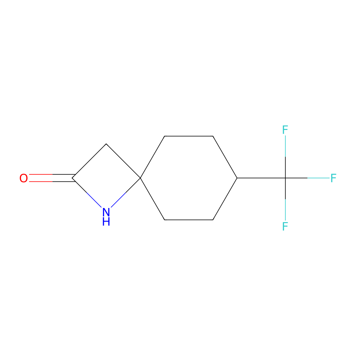 7-(Trifluoromethyl)-1-azaspiro[3.5]nonan-2-one molecular structure, CAS 1340416-29-6