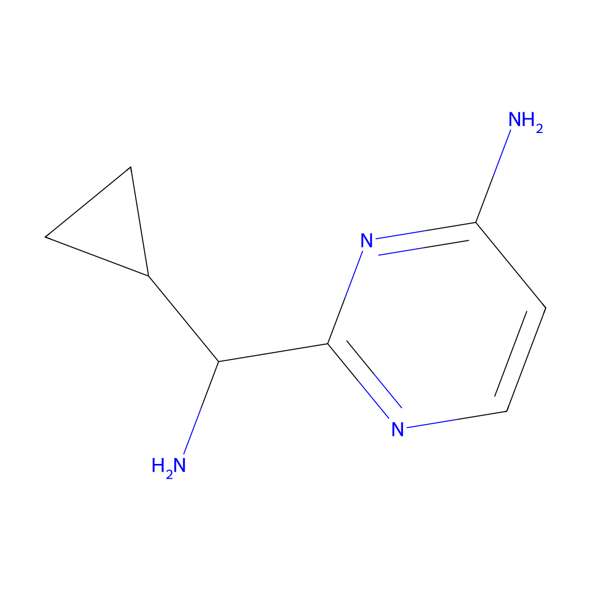 2-[Amino(cyclopropyl)methyl]pyrimidin-4-amine molecular structure, CAS 1340418-32-7