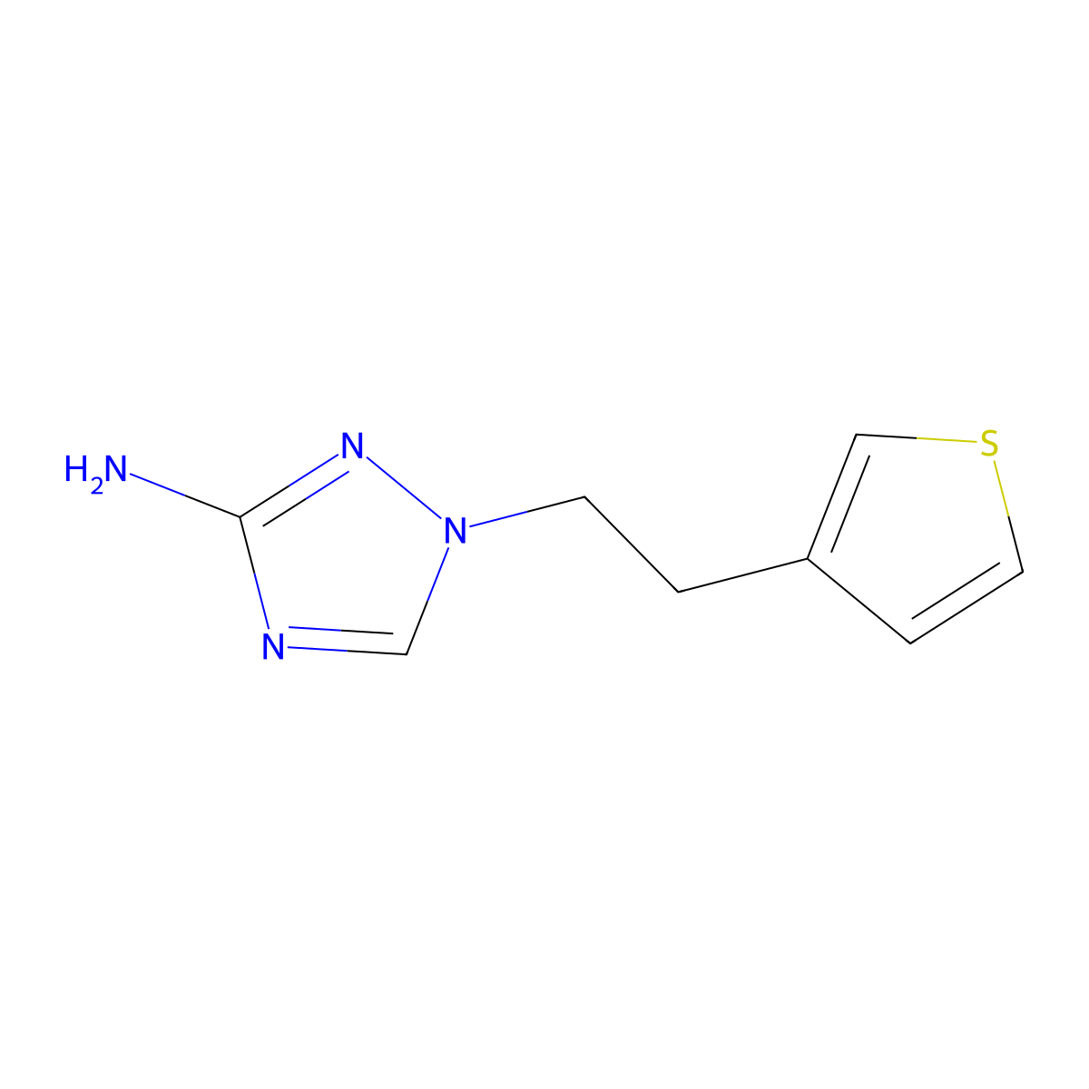 1-[2-(thiophen-3-yl)ethyl]-1H-1,2,4-triazol-3-amine molecular structure, CAS 1340419-56-8