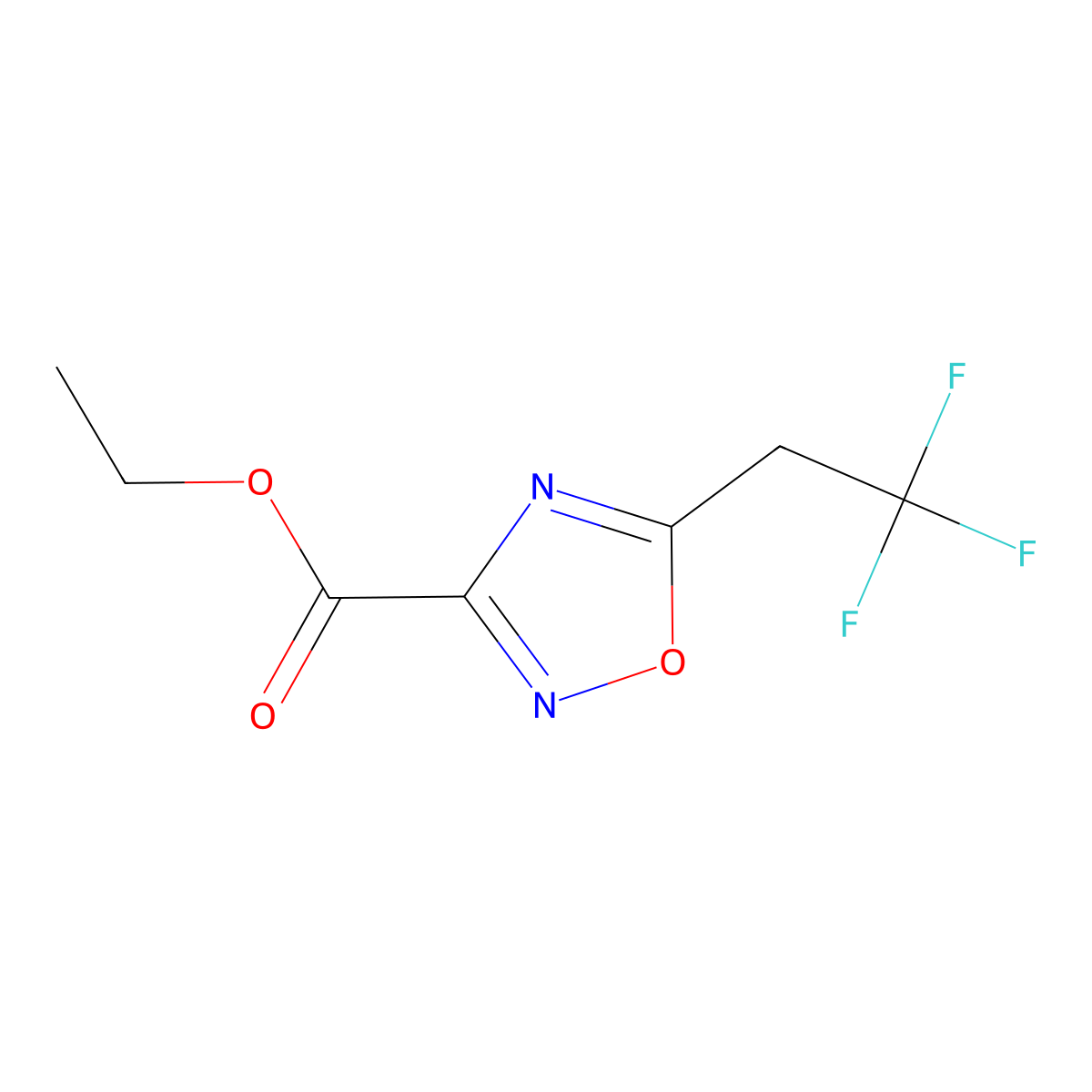 Ethyl 5-(2,2,2-trifluoroethyl)-1,2,4-oxadiazole-3-carboxylate molecular structure, CAS 1340420-88-3
