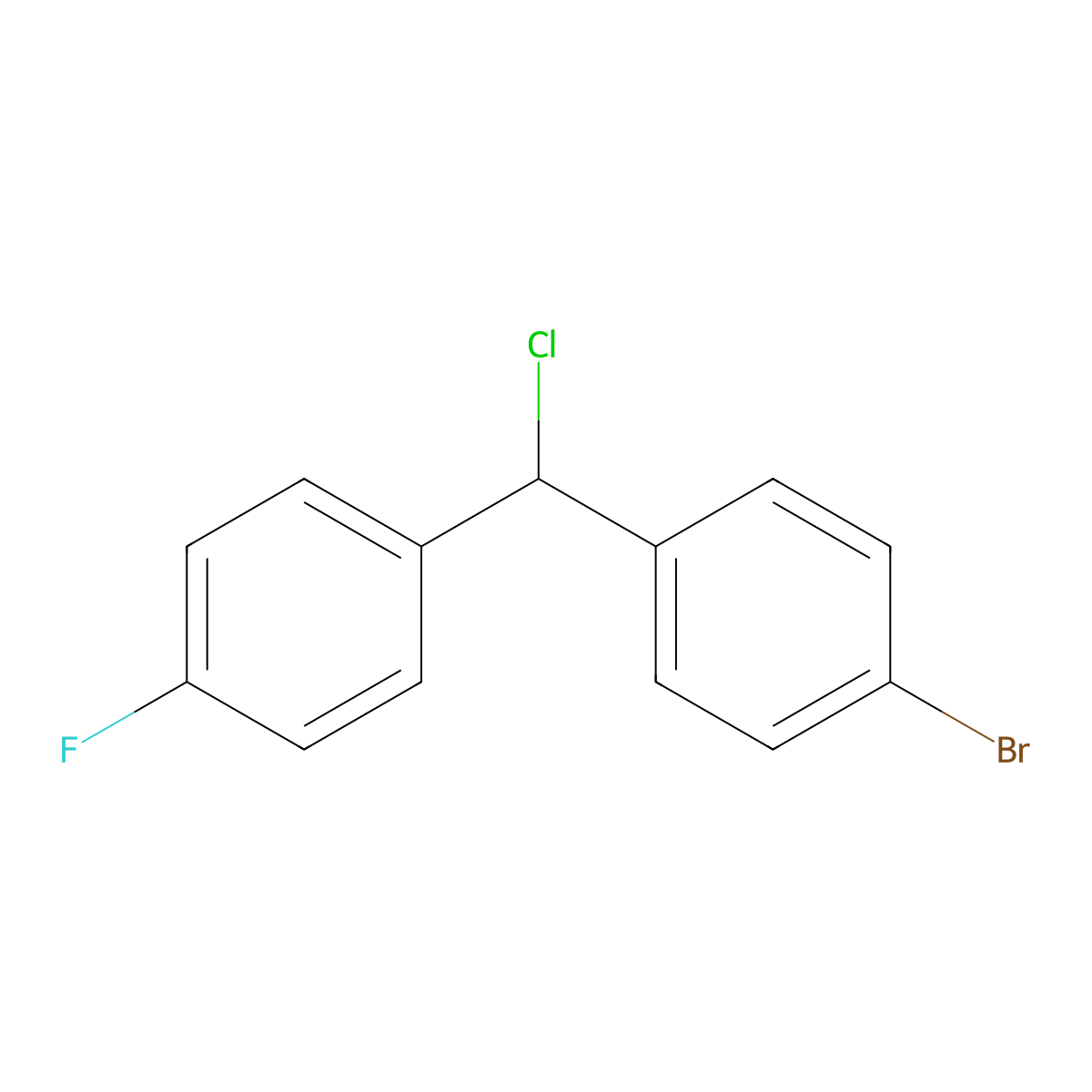 1-[(4-Bromophenyl)(chloro)methyl]-4-fluorobenzene molecular structure, CAS 1340421-97-7