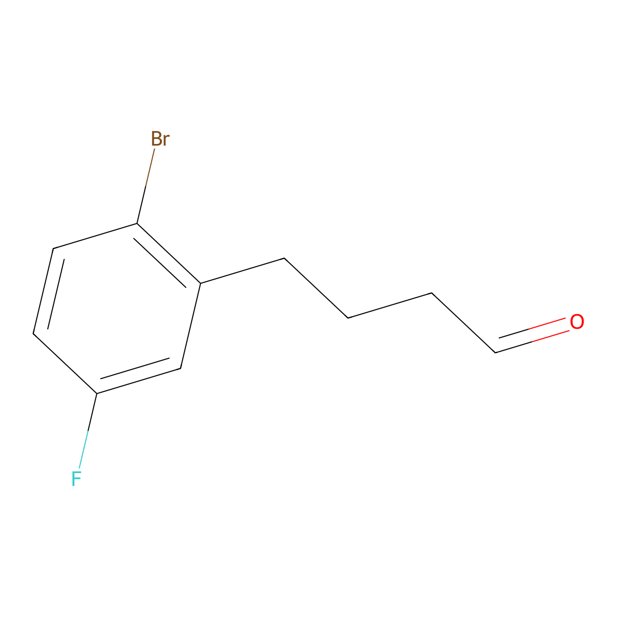 4-(2-Bromo-5-fluorophenyl)butanal molecular structure, CAS 1340422-52-7