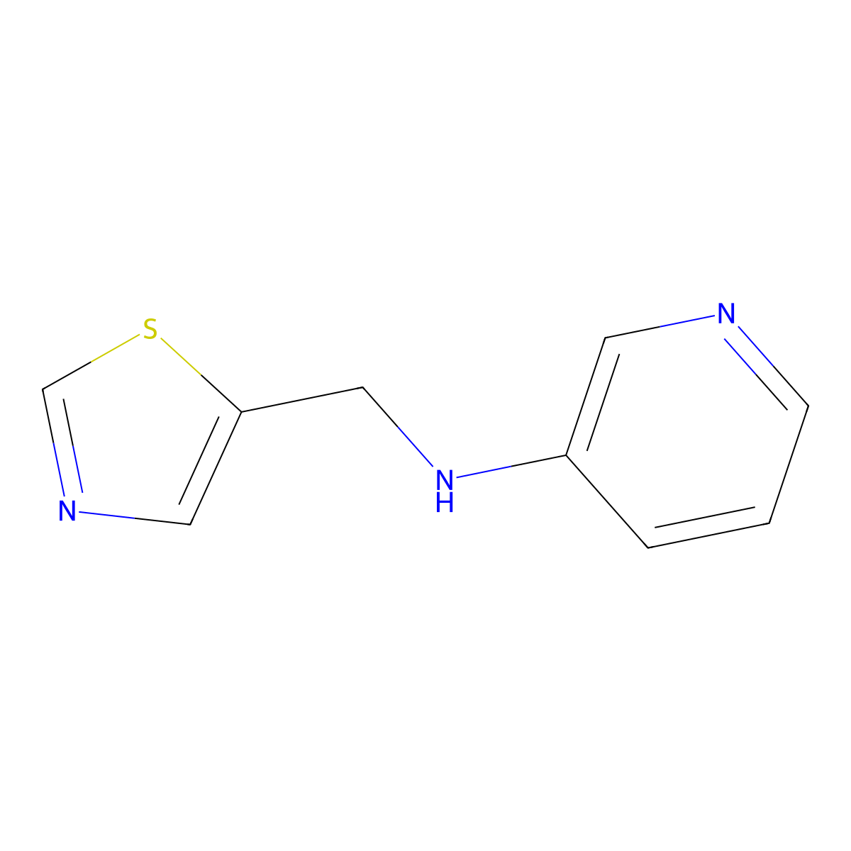 N-[(1,3-thiazol-5-yl)methyl]pyridin-3-amine molecular structure, CAS 1340424-64-7