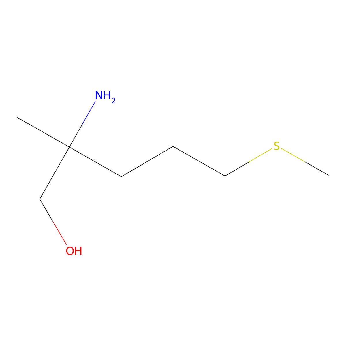 2-Amino-2-methyl-5-(methylsulfanyl)pentan-1-ol molecular structure, CAS 1340424-75-0