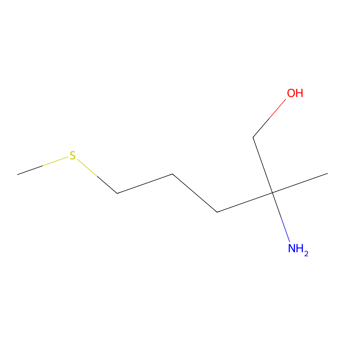 2-Amino-2-methyl-5-(methylsulfanyl)pentan-1-ol molecular structure, CAS 1340424-75-0