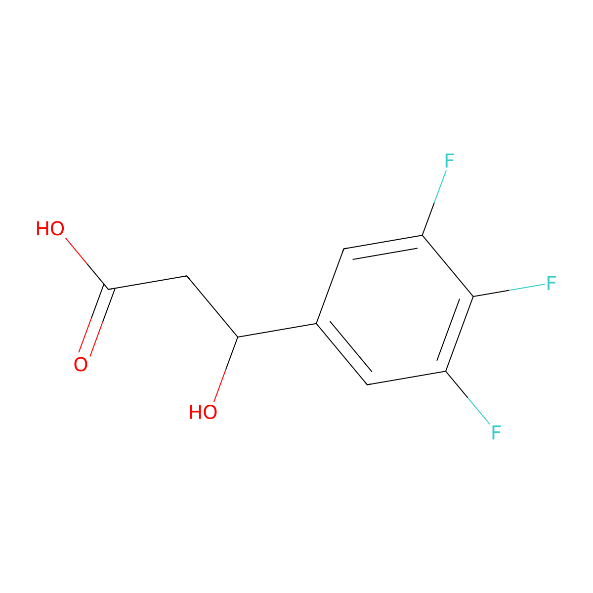 3-Hydroxy-3-(3,4,5-trifluorophenyl)propanoic acid molecular structure, CAS 1340424-90-9