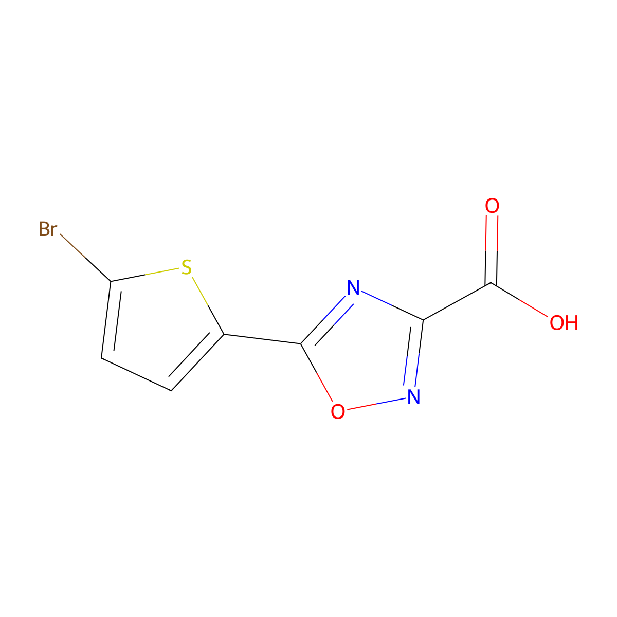 5-(5-Bromothiophen-2-yl)-1,2,4-oxadiazole-3-carboxylic acid molecular structure, CAS 1340425-23-1