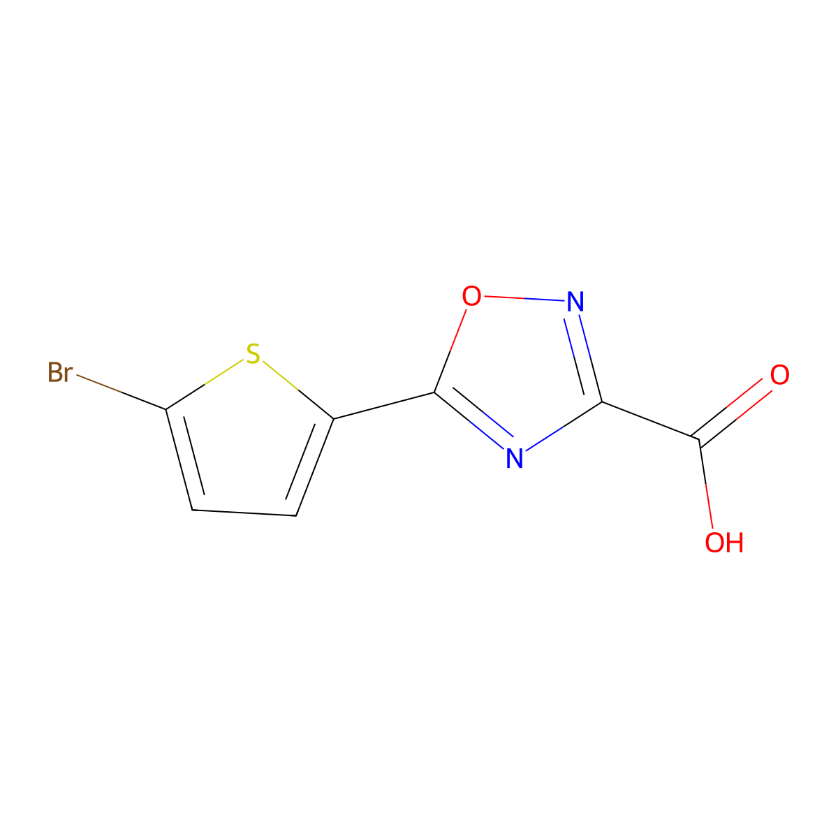5-(5-Bromothiophen-2-yl)-1,2,4-oxadiazole-3-carboxylic acid molecular structure, CAS 1340425-23-1