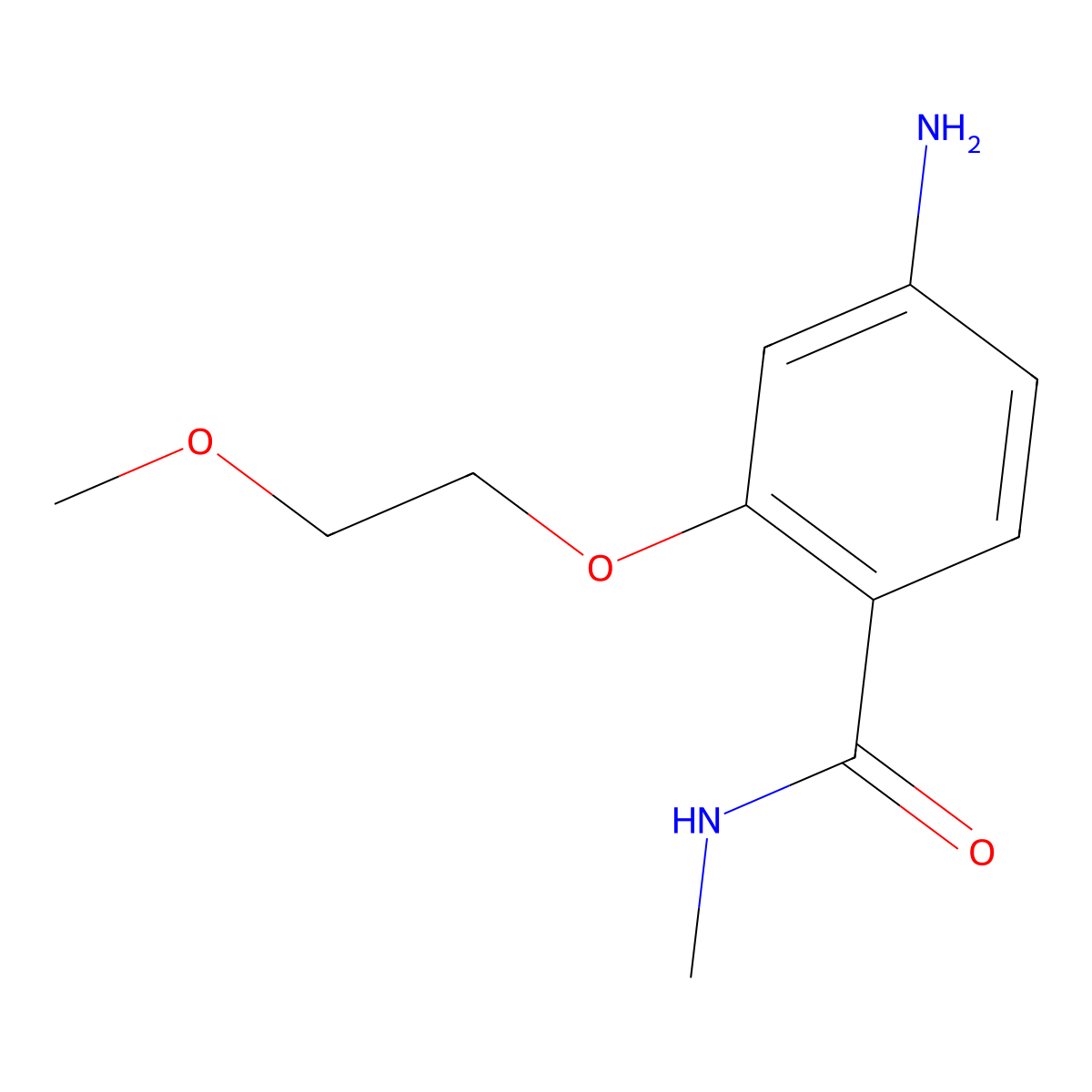 4-amino-2-(2-methoxyethoxy)-N-methylbenzamide molecular structure, CAS 1340427-29-3