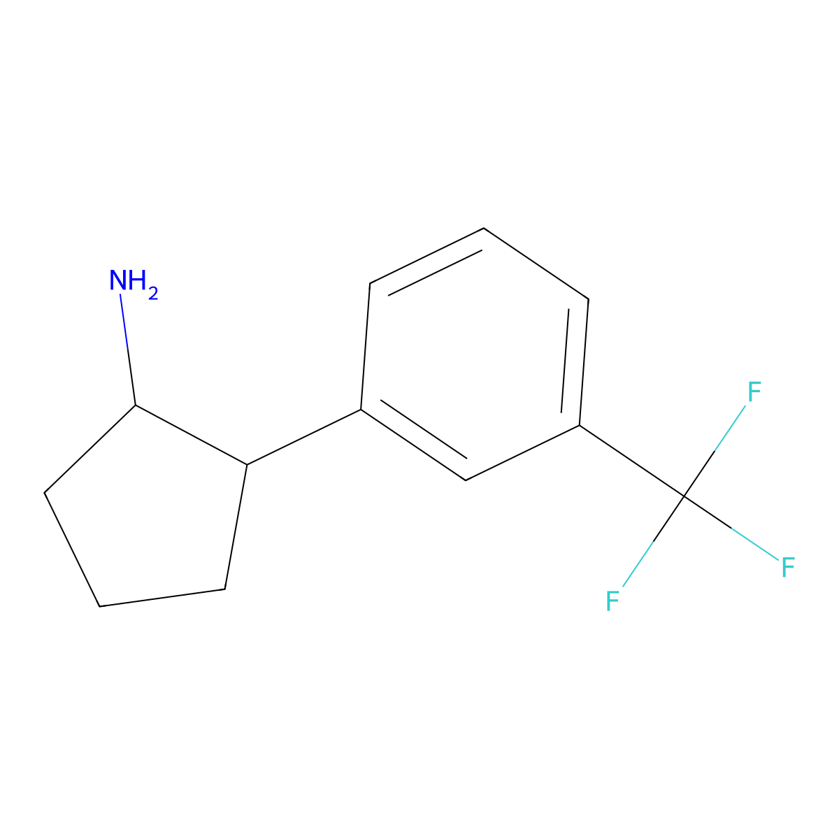 2-[3-(Trifluoromethyl)phenyl]cyclopentan-1-amine molecular structure, CAS 1340428-02-5