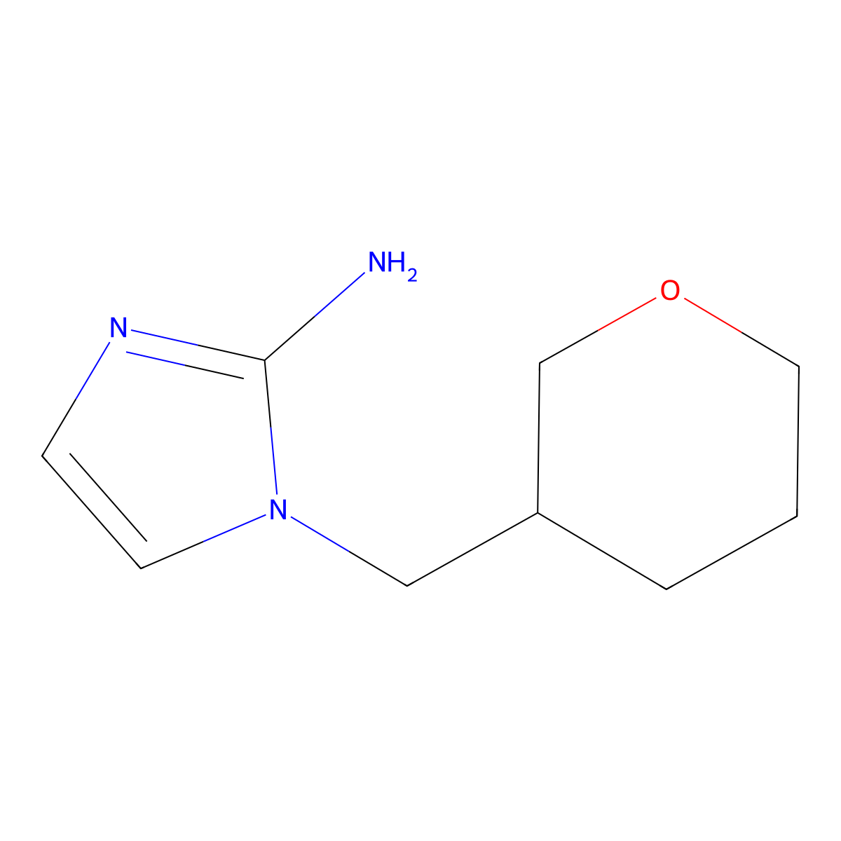 1-((Tetrahydro-2h-pyran-3-yl)methyl)-1h-imidazol-2-amine molecular structure, CAS 1340428-08-1