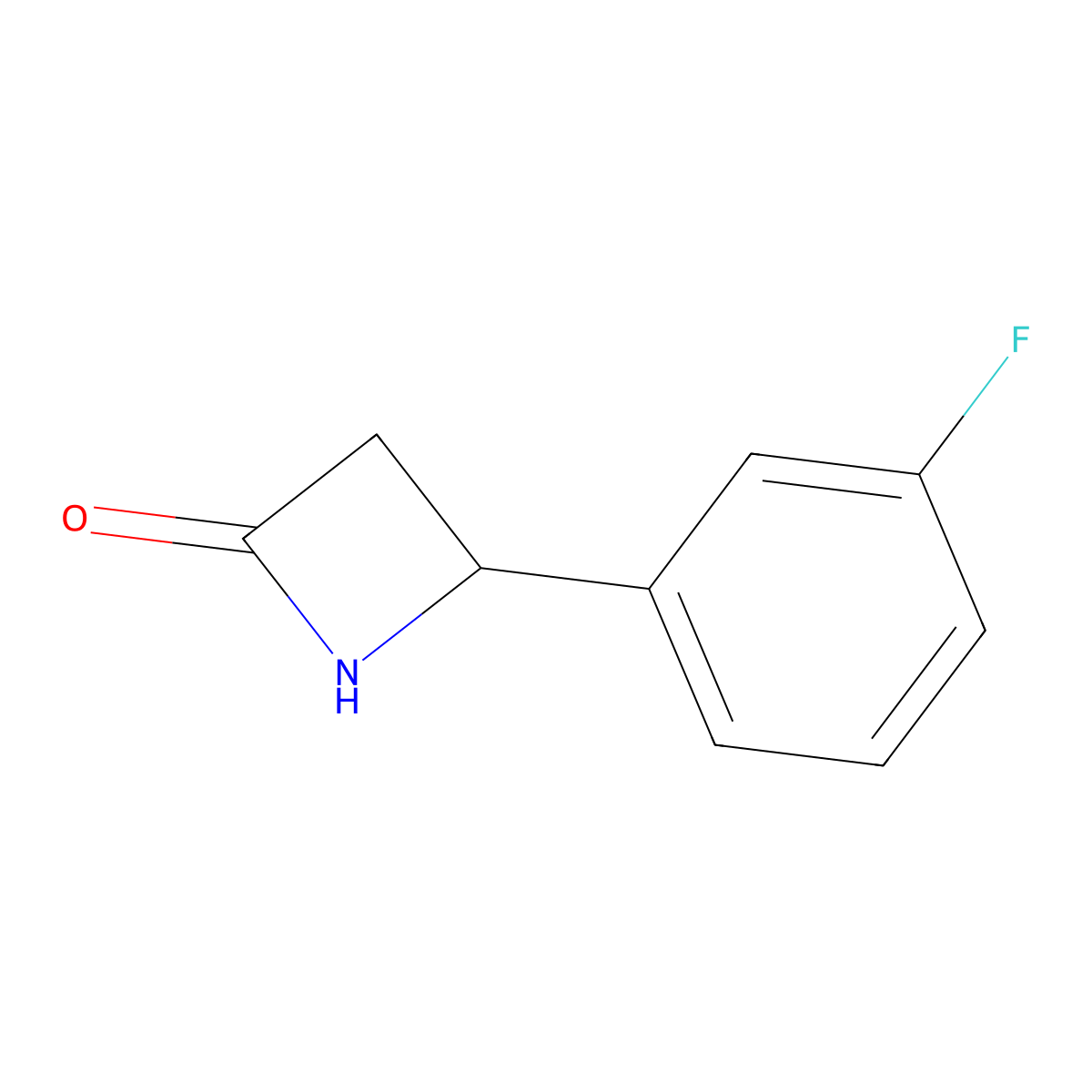 4-(3-Fluorophenyl)azetidin-2-one molecular structure, CAS 1340433-21-7