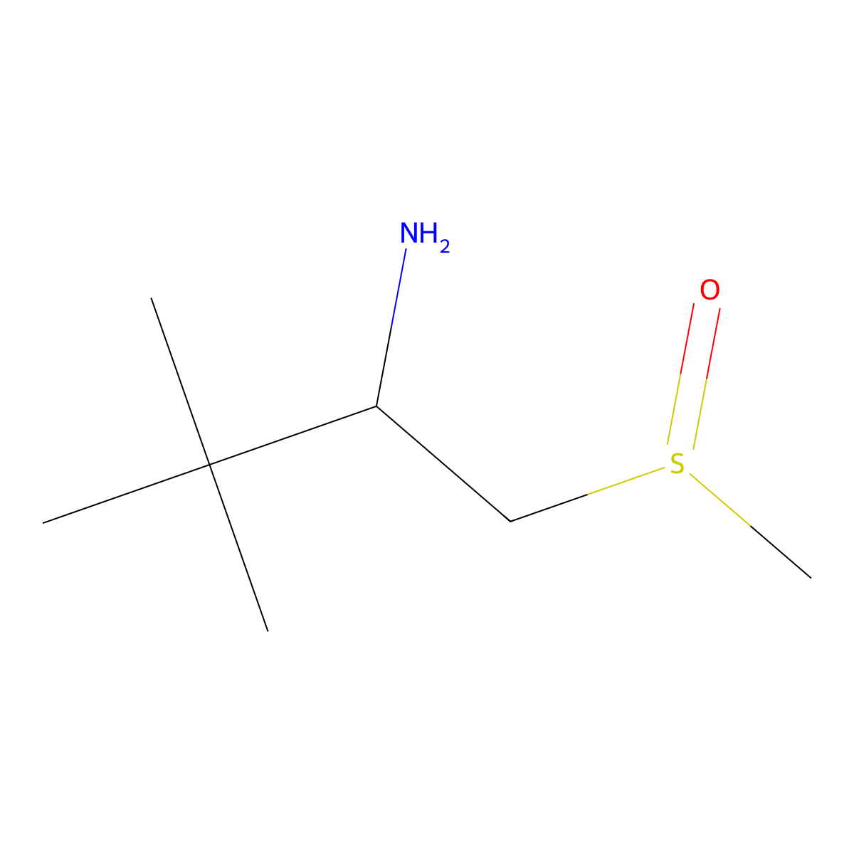 1-Methanesulfinyl-3,3-dimethylbutan-2-amine molecular structure, CAS 1340433-42-2