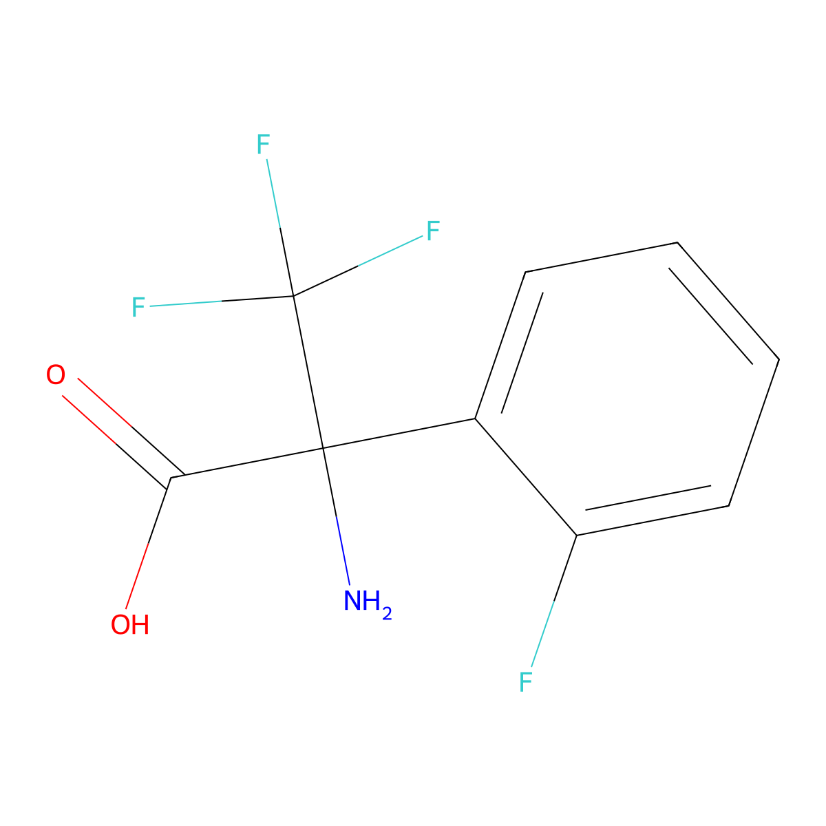 2-Amino-3,3,3-trifluoro-2-(2-fluorophenyl)propanoic acid molecular structure, CAS 1340437-02-6
