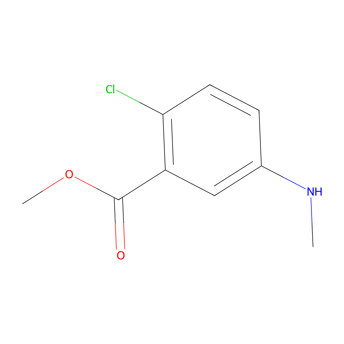 Methyl 2-chloro-5-(methylamino)benzoate molecular structure, CAS 1340437-11-7
