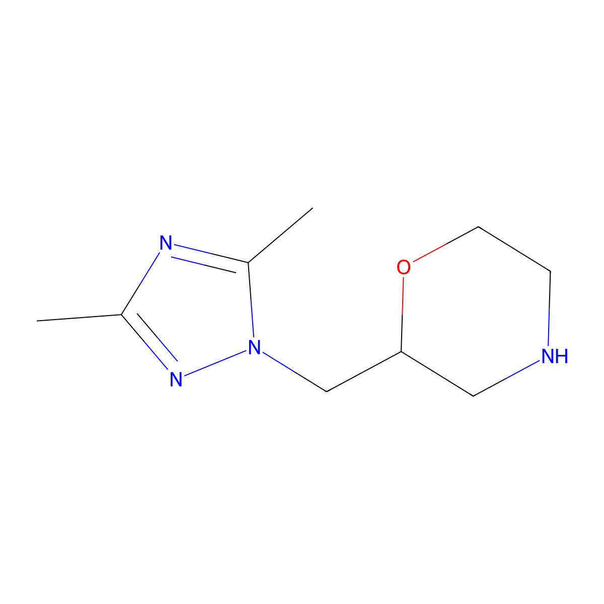 2-[(dimethyl-1H-1,2,4-triazol-1-yl)methyl]morpholine molecular structure, CAS 1340438-16-5