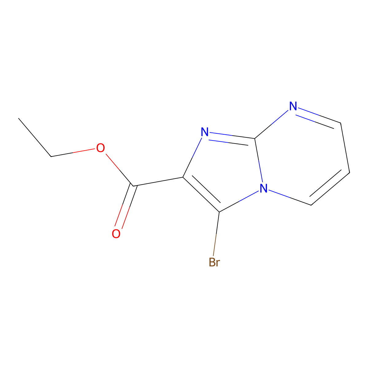 Ethyl 3-bromoimidazo[1,2-a]pyrimidine-2-carboxylate molecular structure, CAS 134044-63-6